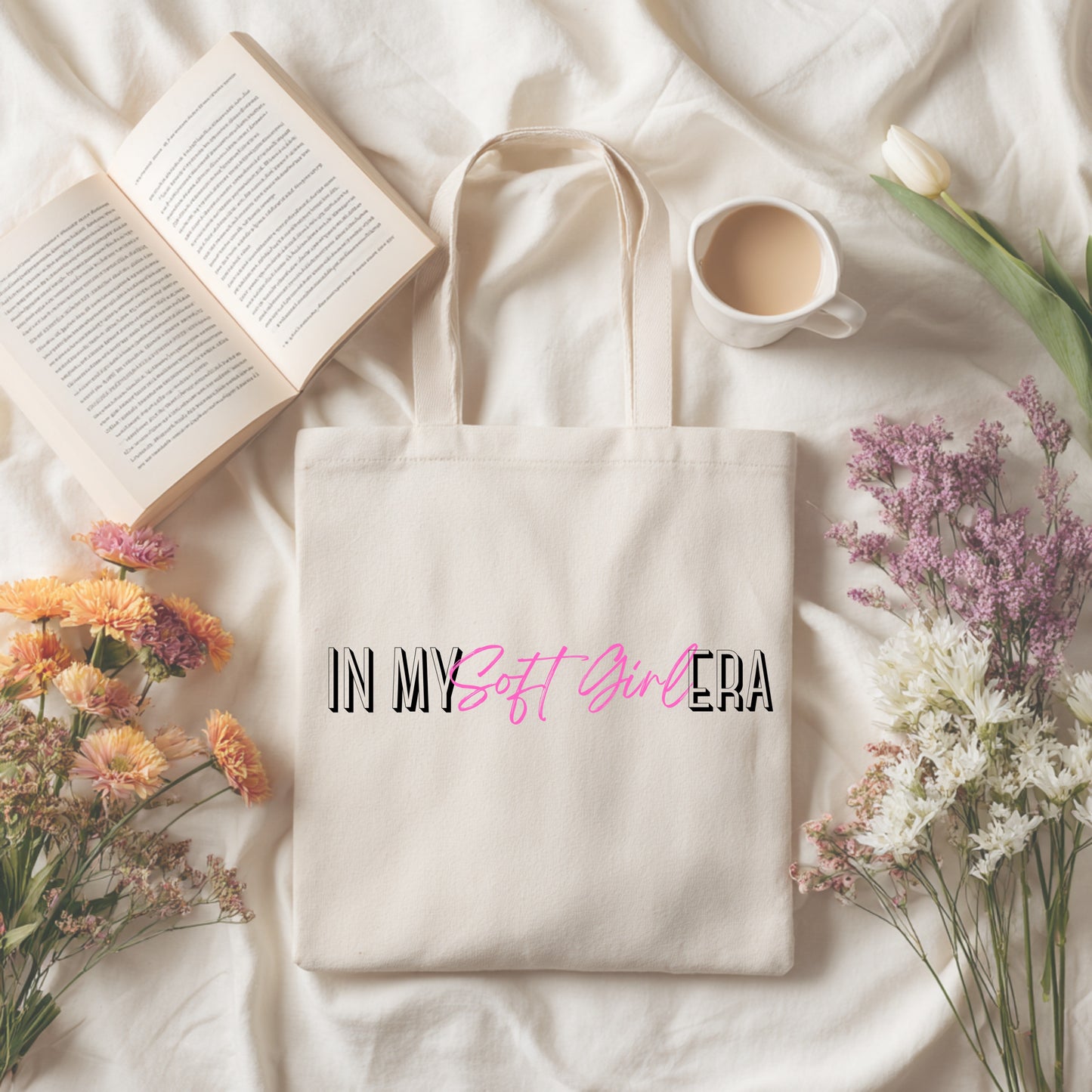 In My Soft Girl Era Affirmation Tote Bag | Minimalist Self Love Bag | Everyday Carryall