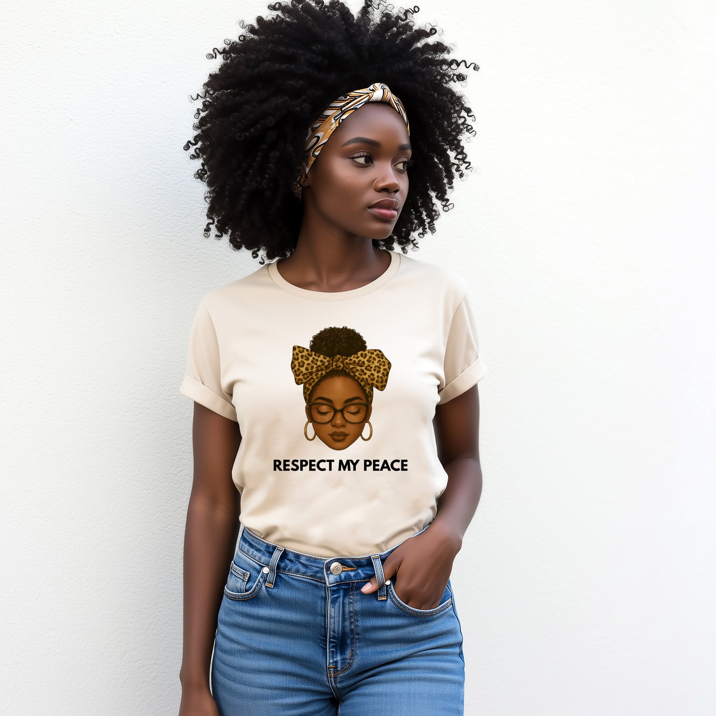 Respect My Peace T-Shirt | African American Woman Illustration Tee | Black Empowerment Shirt | Boundaries Tee | Gift for Women