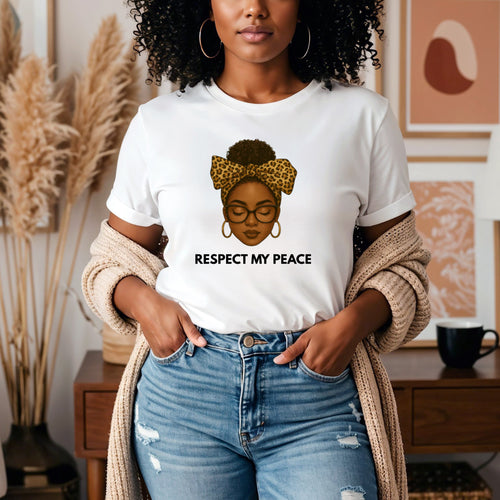 Respect My Peace T-Shirt | African American Woman Illustration Tee | Black Empowerment Shirt | Boundaries Tee | Gift for Women