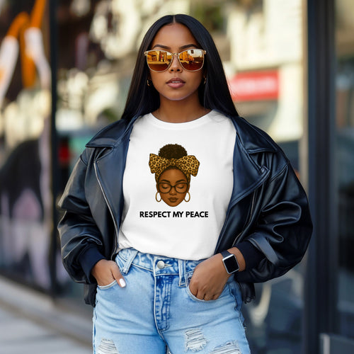 Respect My Peace T-Shirt | African American Woman Illustration Tee | Black Empowerment Shirt | Boundaries Tee | Gift for Women