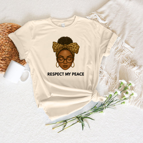 Respect My Peace T-Shirt | African American Woman Illustration Tee | Black Empowerment Shirt | Boundaries Tee | Gift for Women