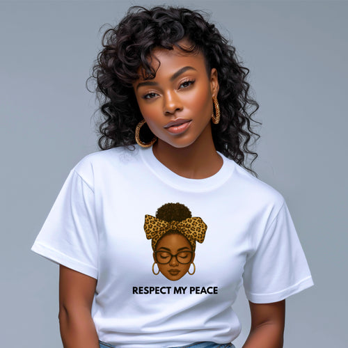 Respect My Peace T-Shirt | African American Woman Illustration Tee | Black Empowerment Shirt | Boundaries Tee | Gift for Women