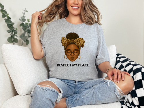 Respect My Peace T-Shirt | African American Woman Illustration Tee | Black Empowerment Shirt | Boundaries Tee | Gift for Women