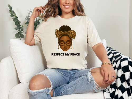 Respect My Peace T-Shirt | African American Woman Illustration Tee | Black Empowerment Shirt | Boundaries Tee | Gift for Women