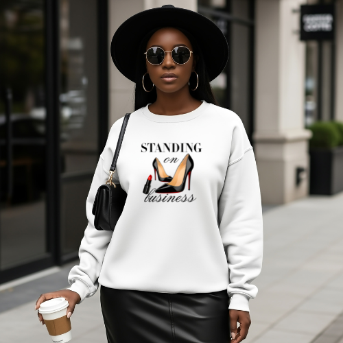 Standing on Business Sweatshirt | Heels & Lipstick Graphic Crewneck Sweatshirt