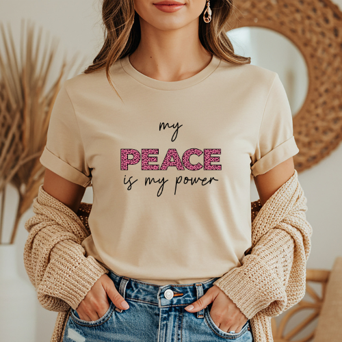 My Peace Is My Power T-Shirt | Inspirational Floral Graphic Tee |  Women Empowerment Tee