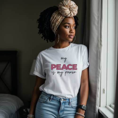 My Peace Is My Power T-Shirt | Inspirational Floral Graphic Tee |  Women Empowerment Tee