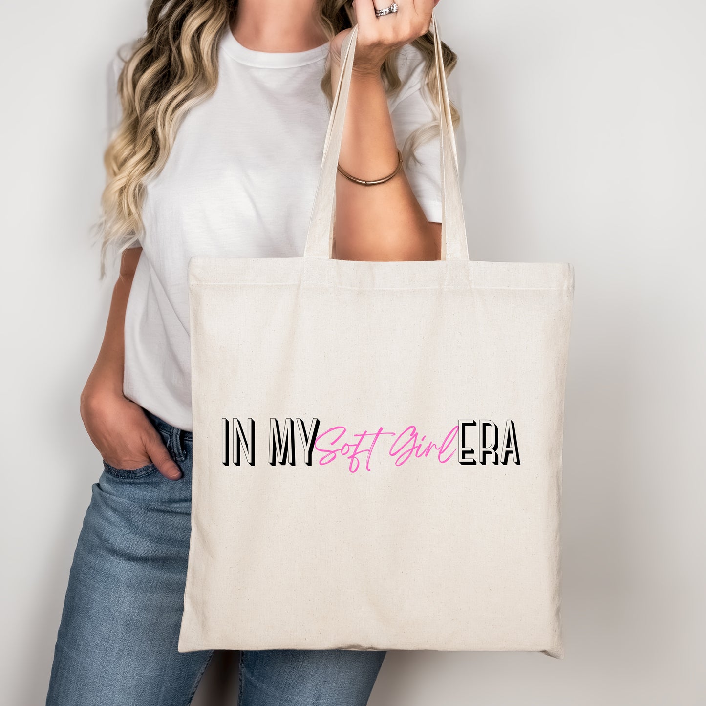 In My Soft Girl Era Affirmation Tote Bag | Minimalist Self Love Bag | Everyday Carryall