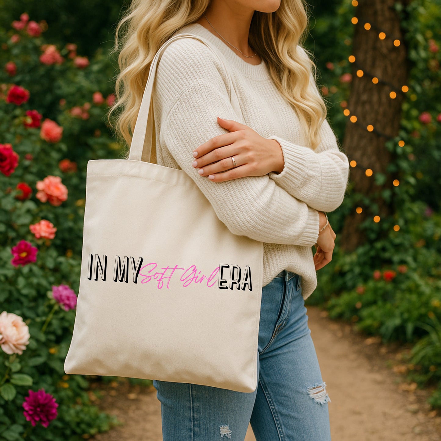 In My Soft Girl Era Affirmation Tote Bag | Minimalist Self Love Bag | Everyday Carryall