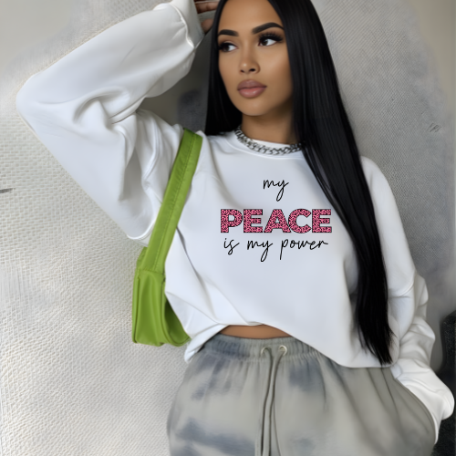 My Peace Is My Power Cropped Sweatshirt | Women Motivational Crop