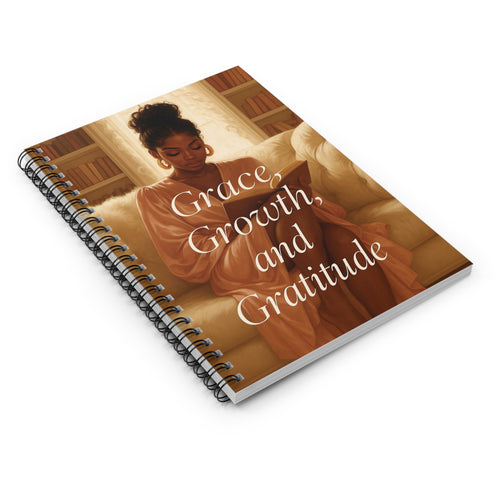 Grace, Growth, and Gratitude Spiral Notebook | Soft Girl Journal | Aesthetic Journal for Women | Daily Writing Notebook