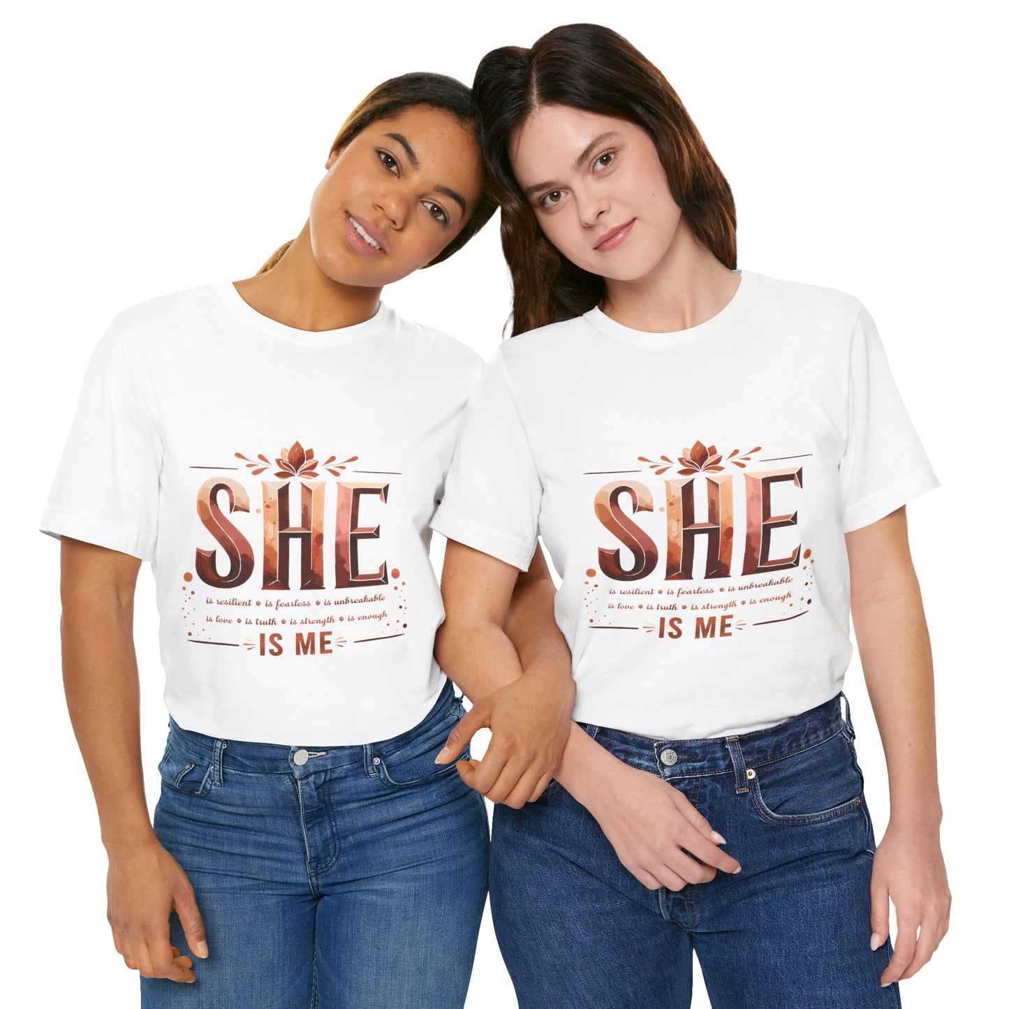 She Is Me Women’s Empowerment Tee | Resilient Strong & Conquered Shirt | Motivational Feminist Graphic Tee | Self-Love & Strength Gift for Her