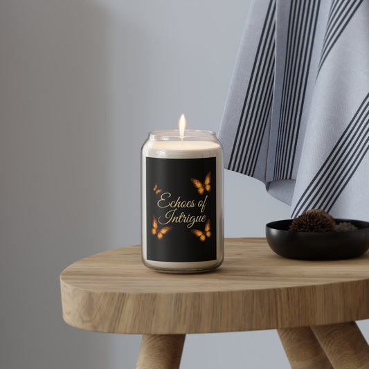 Echoes of Intrigue Butterfly Candle - Scented Soy Jar Candle, Cozy Home Décor, Aromatherapy Gift, Black & Gold Butterfly Design, Luxury Fall & Spring Candle
