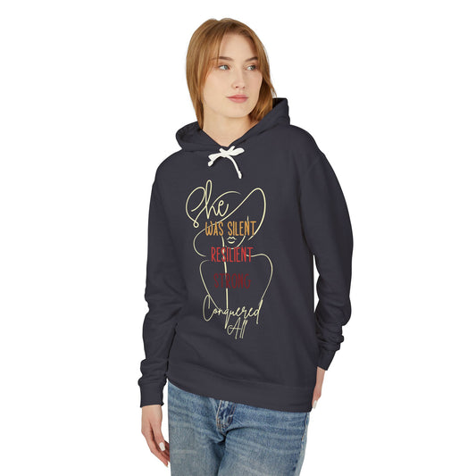 She Was Silent Resilient Strong Conquered All Hoodie | Empowerment Apparel