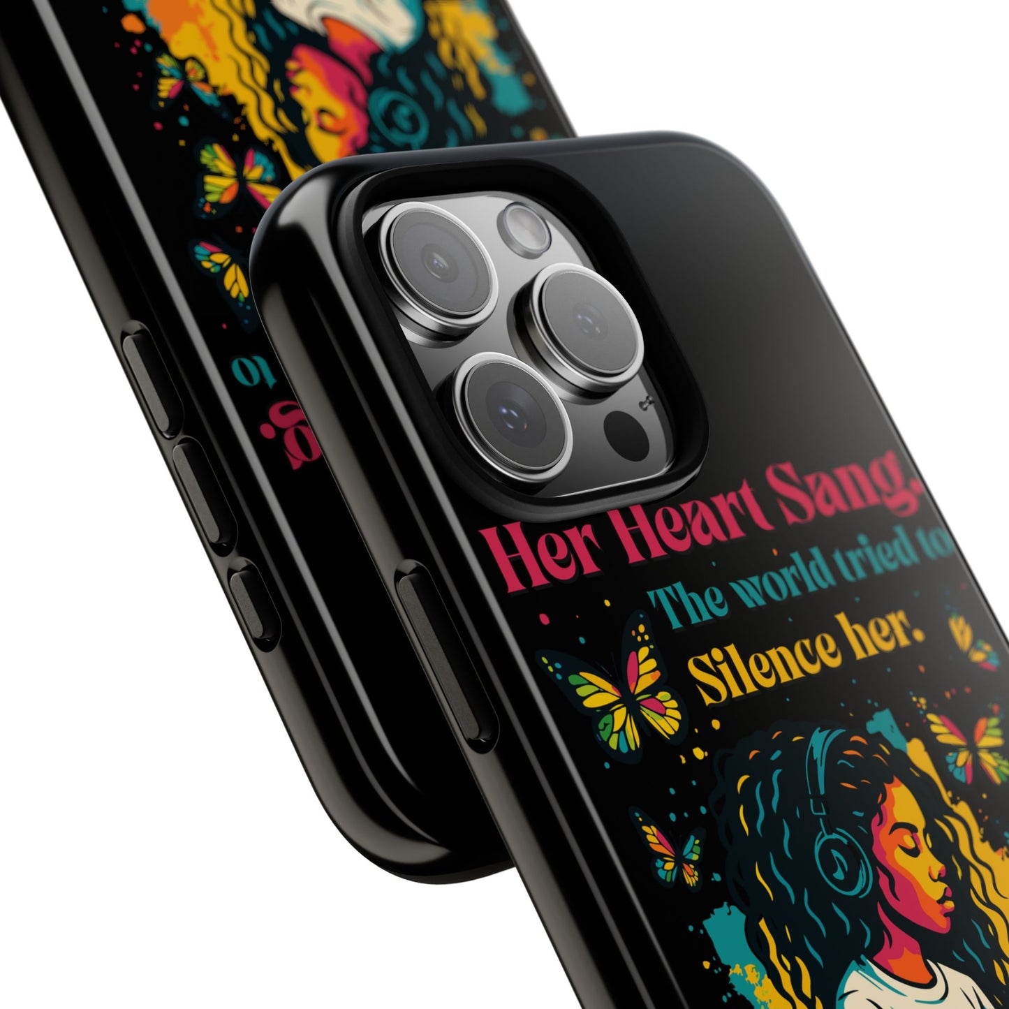 Her Heart Sang Phone Case — Artistic Empowerment Quote Cover, Motivational Gift for Women, Protective iPhone, Samsung, & Google Case