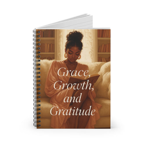 Grace, Growth, and Gratitude Spiral Notebook | Soft Girl Journal | Aesthetic Journal for Women | Daily Writing Notebook