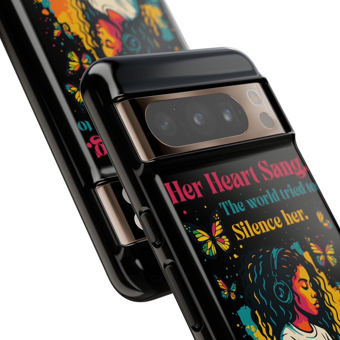 Her Heart Sang Phone Case — Artistic Empowerment Quote Cover, Motivational Gift for Women, Protective iPhone, Samsung, & Google Case