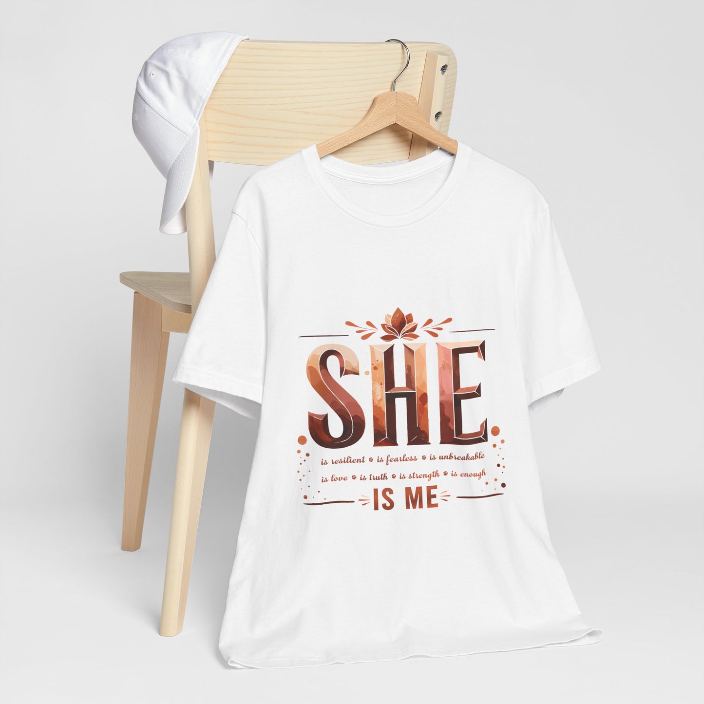 She Is Me Women’s Empowerment Tee | Resilient Strong & Conquered Shirt | Motivational Feminist Graphic Tee | Self-Love & Strength Gift for Her