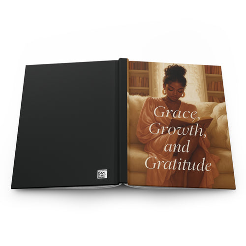 Grace, Growth, and Gratitude Journal | Soft Girl Era Notebook | Black Woman Art Hardcover | Self Love, Healing & Mindfulness Journal