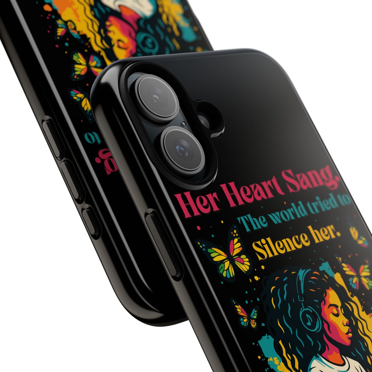 Her Heart Sang Phone Case — Artistic Empowerment Quote Cover, Motivational Gift for Women, Protective iPhone, Samsung, & Google Case