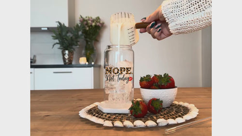 Nope. Not Today Cheetah Print Sipper Glass with Straw | 16oz Clear Glass Cup | Gift For Her